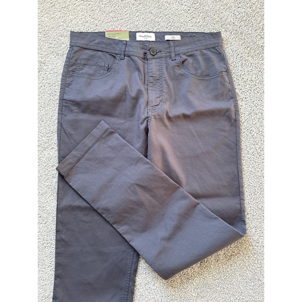 Goodfellow & Co Mens Slim Fit Chinos Dark Gray 5-Pocket Pants 30x32 NWT‎